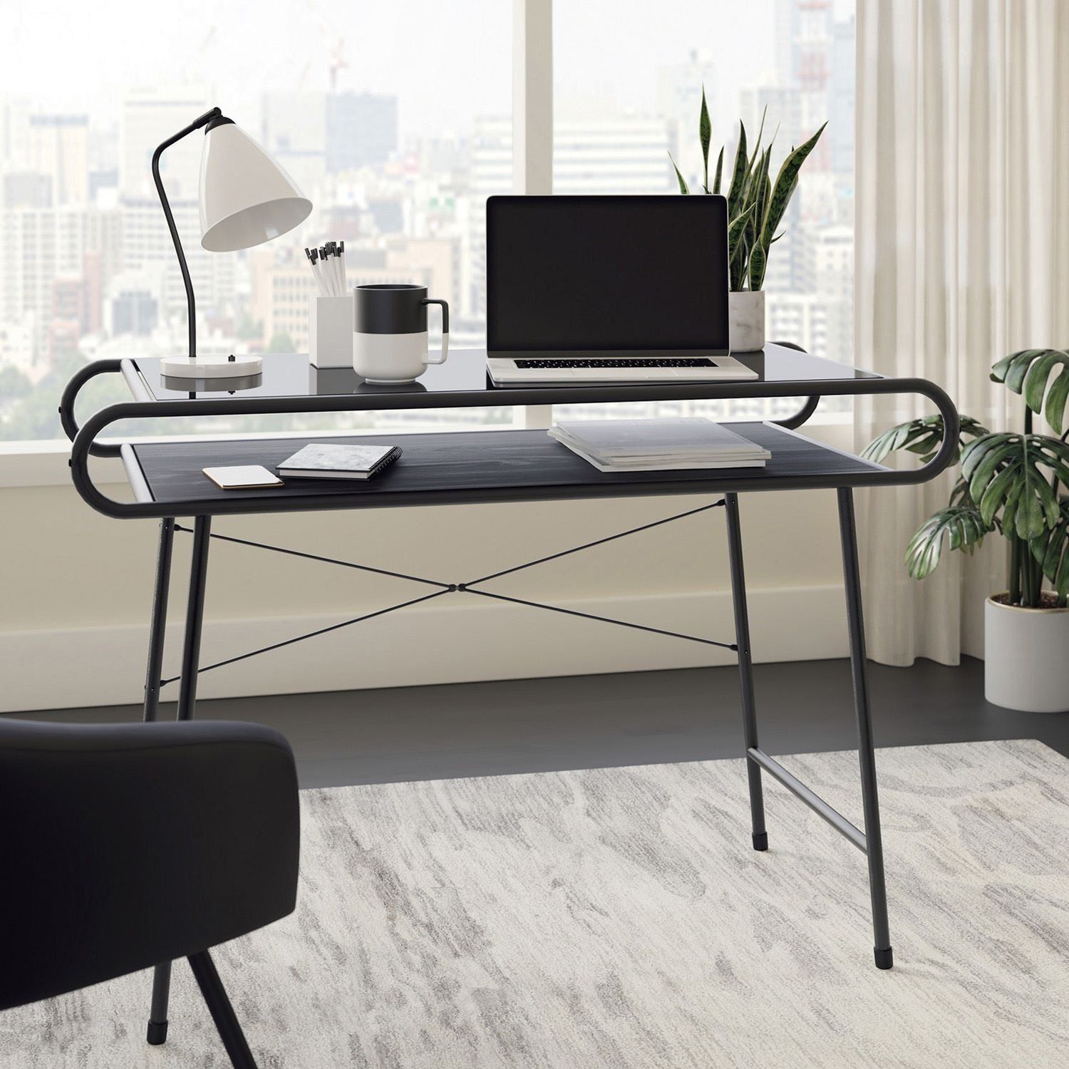 Realm Home Office Glass Laptop Desk | Free Uk Delivery Inside Glass And Chrome Modern Computer Office Desks (View 5 of 15)