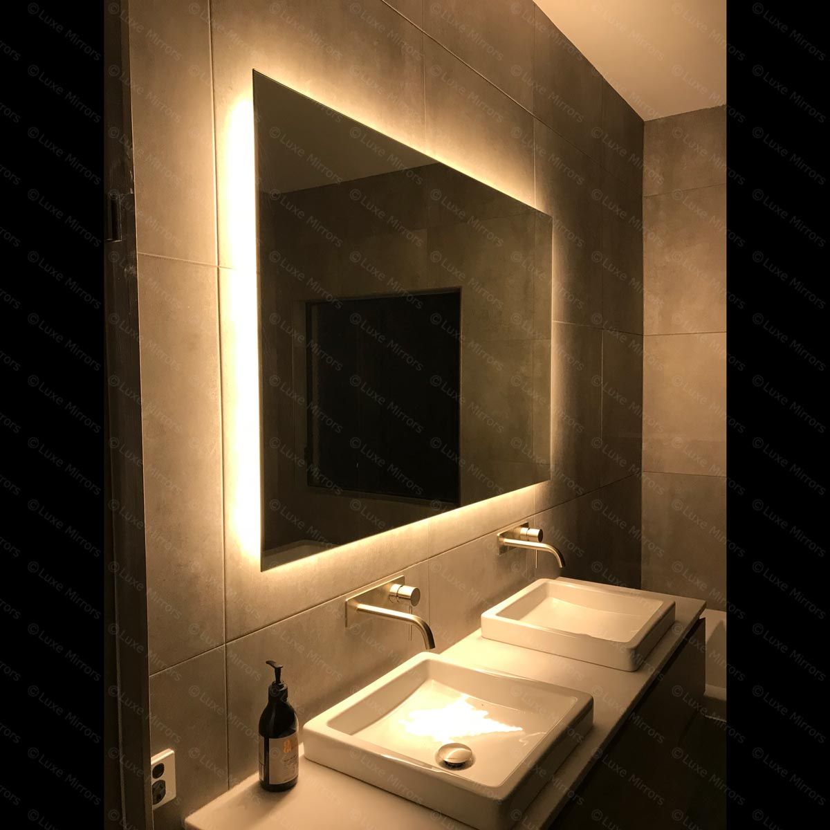 Rear Soft Glow Led Backlit Bathroom Mirror – (90 X 75cm) Or (120 X 80cm Throughout Back Lit Oval Led Wall Mirrors (View 14 of 15)