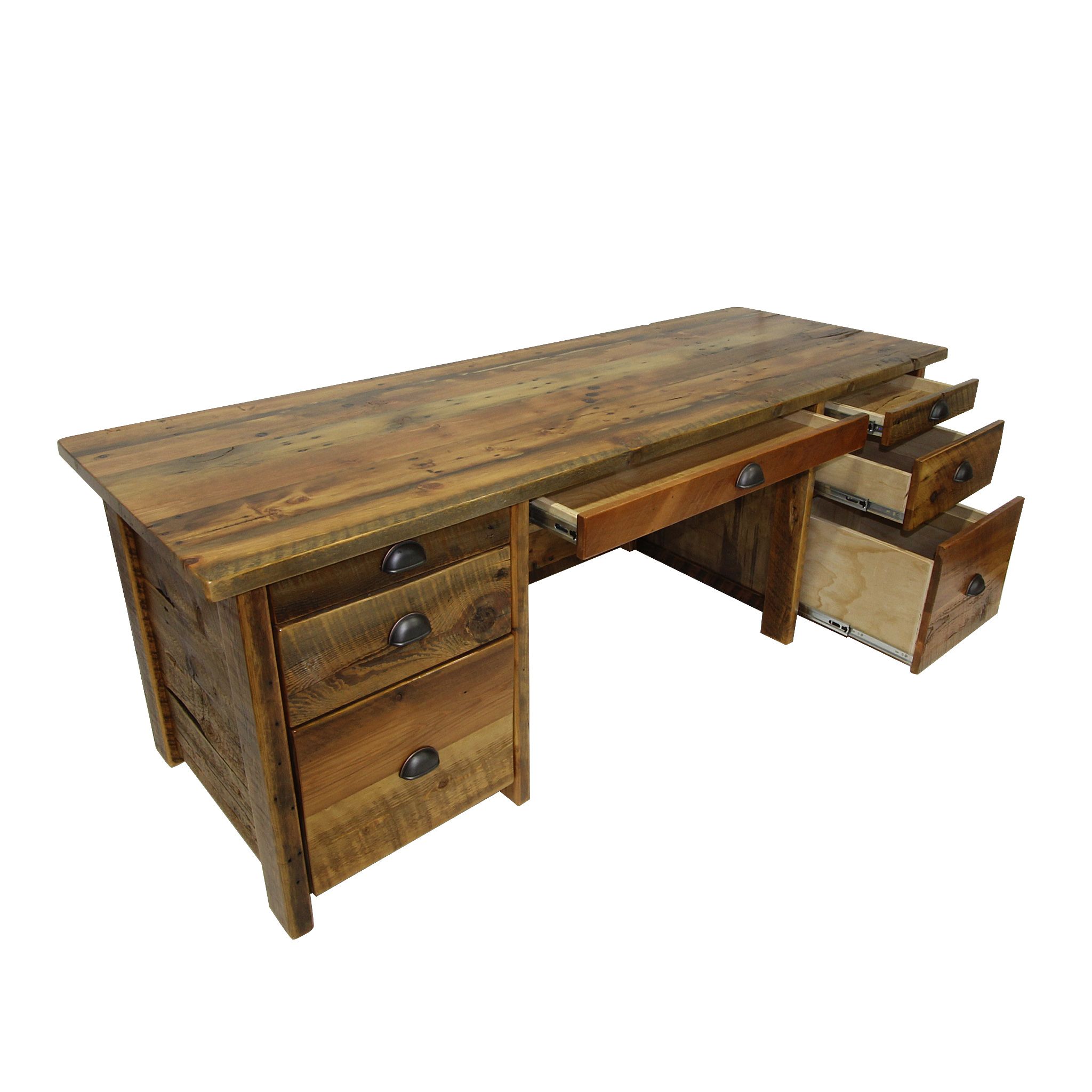 Reclaimed Wood Office Desk | Four Corner Furniture | Bozeman Mt Pertaining To Reclaimed Barnwood Wood Writing Desks (View 6 of 15)