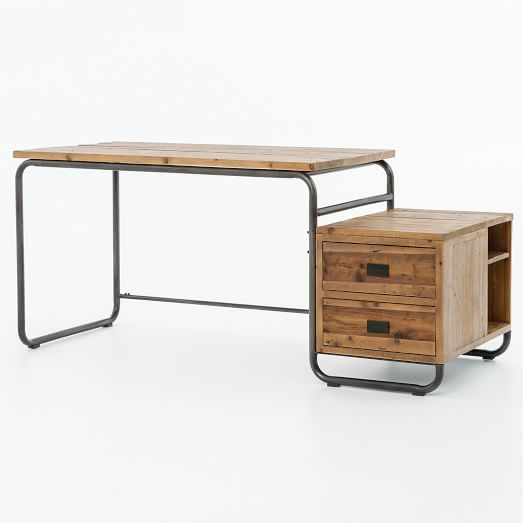Reclaimed Wood Storage Desk | West Elm For Elm Wood Black Desks (View 6 of 15)