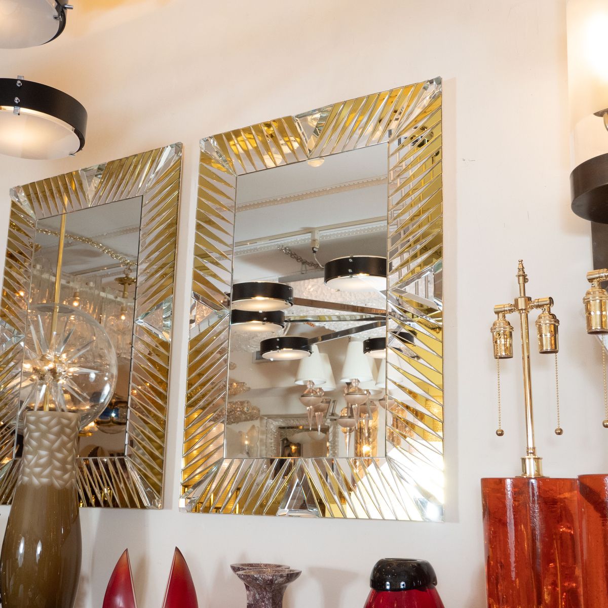 Rectangular Mirror With Clear And Gold Surround | Wall | John Salibello In Clear Wall Mirrors (View 11 of 15)