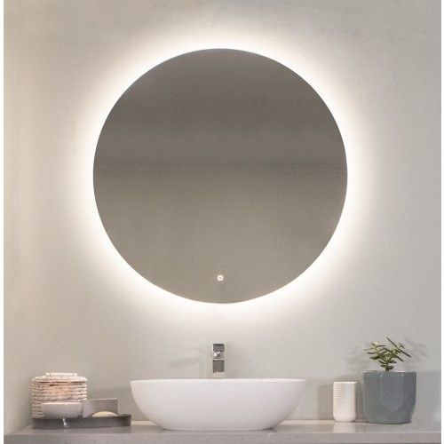 Reflekta Led Round Pencil Edge Mirror 800mm | Led Mirror, Led Mirror Intended For Edge Lit Square Led Wall Mirrors (View 3 of 15)