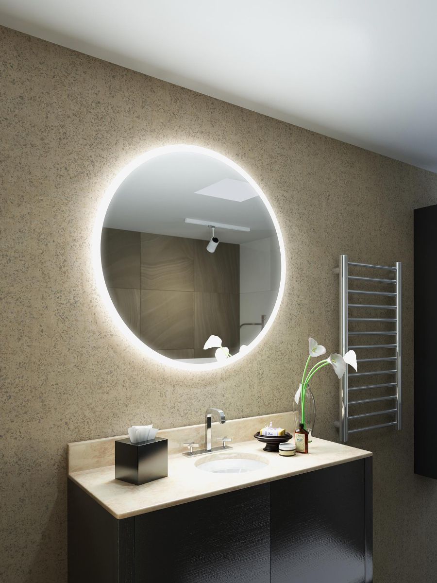 Revo Super Slim Edge Mirror | Bathroom Mirror, Led Mirror Bathroom Pertaining To Edge Lit Oval Led Wall Mirrors (View 4 of 15)
