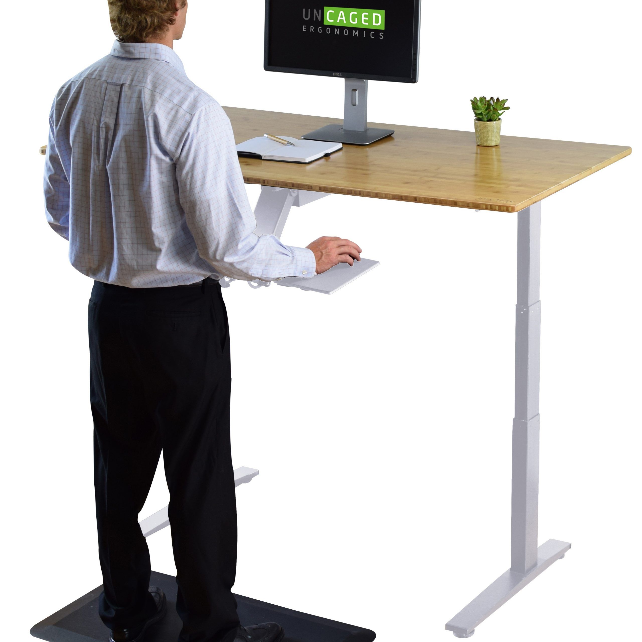 Rise Up Dual Motor 48x30" Bamboo Electric Standing Desk Durable Small For Walnut Adjustable Stand Up Desks (Photo 15 of 15)