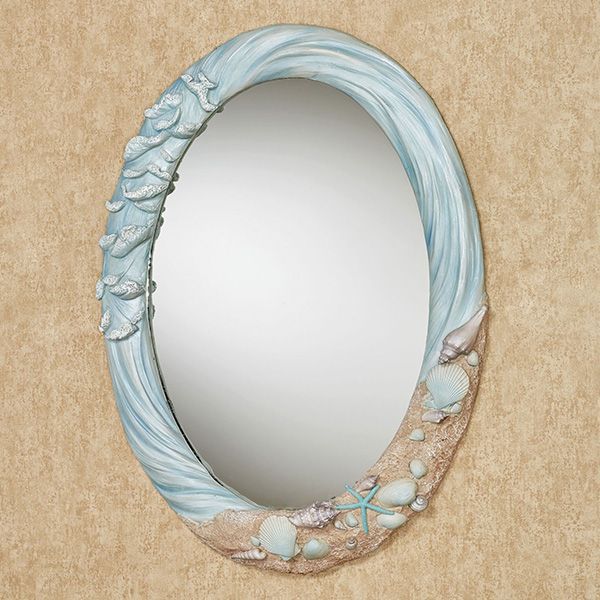 Rising Tides Coastal Oval Wall Mirror | Oval Wall Mirror, Mirror Wall Regarding Shell Wall Mirrors (View 7 of 15)