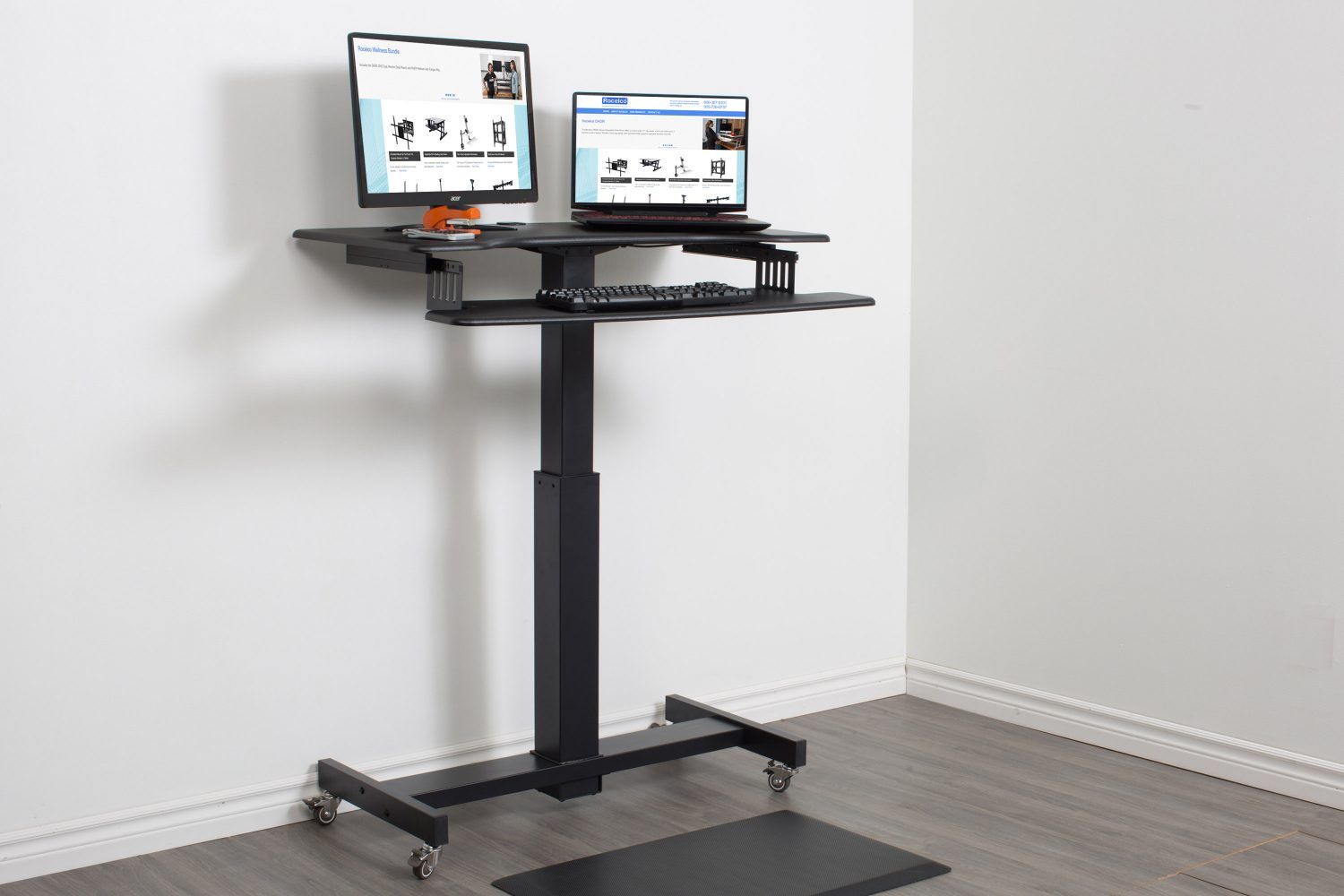 Rocelco Msd 40 Mobile Sit To Stand Desk – Rocelco For Sit Stand Mobile Desks (View 12 of 15)