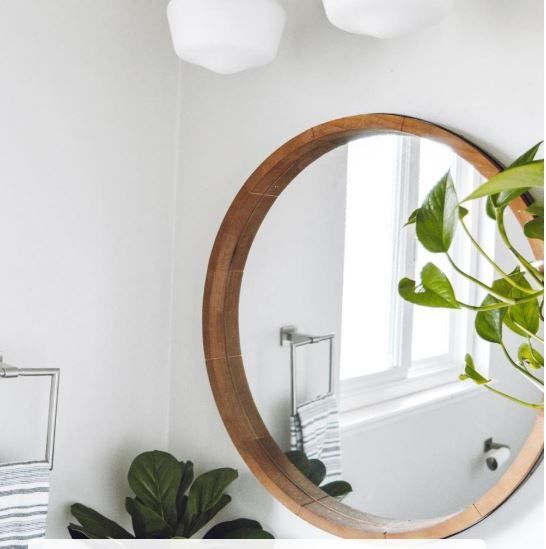 Round Decorative Wall Mirror Wood Barrel Frame – Threshold™ | Wood Wall Inside Padang Irregular Wood Framed Wall Mirrors (Photo 3 of 15)