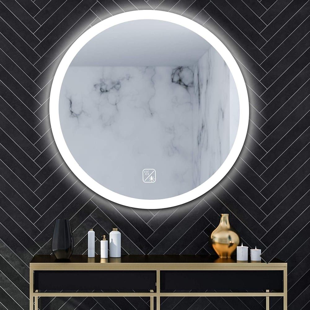 Round Frameless Led Wall Mirror Within Celeste Frameless Round Wall Mirrors (Photo 4 of 15)