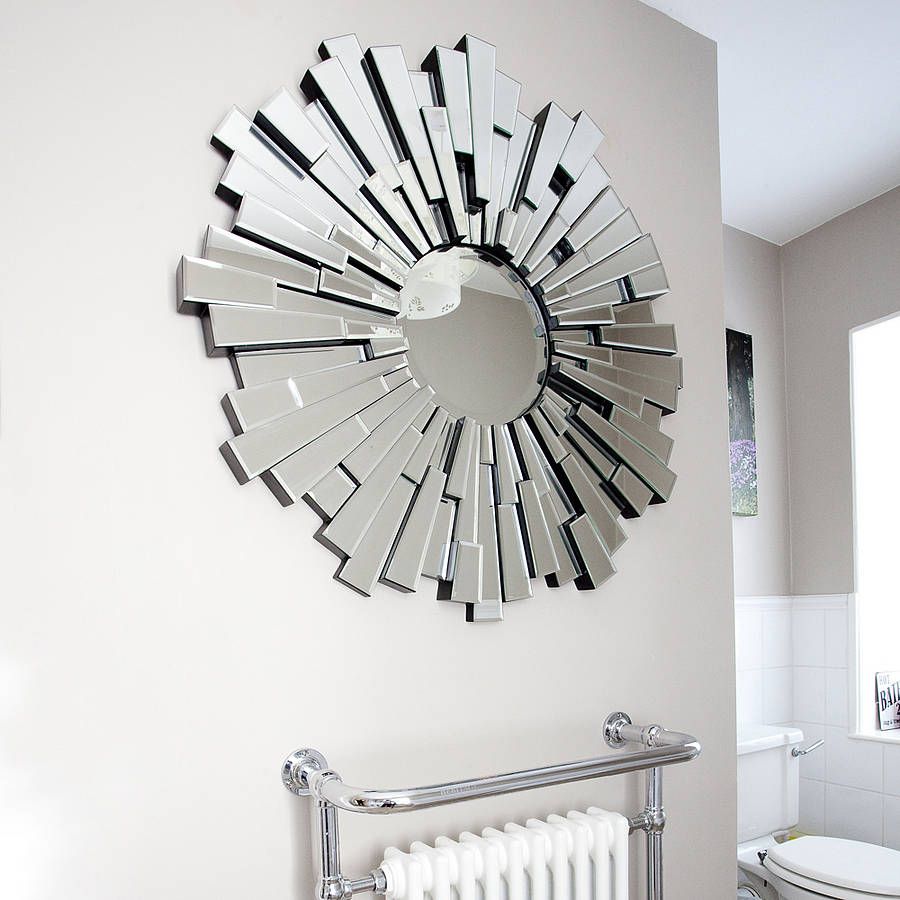 Round Sunburst Mirrordecorative Mirrors Online | Notonthehighstreet With Regard To Modern &amp; Contemporary Beveled Overmantel Mirrors (View 12 of 15)