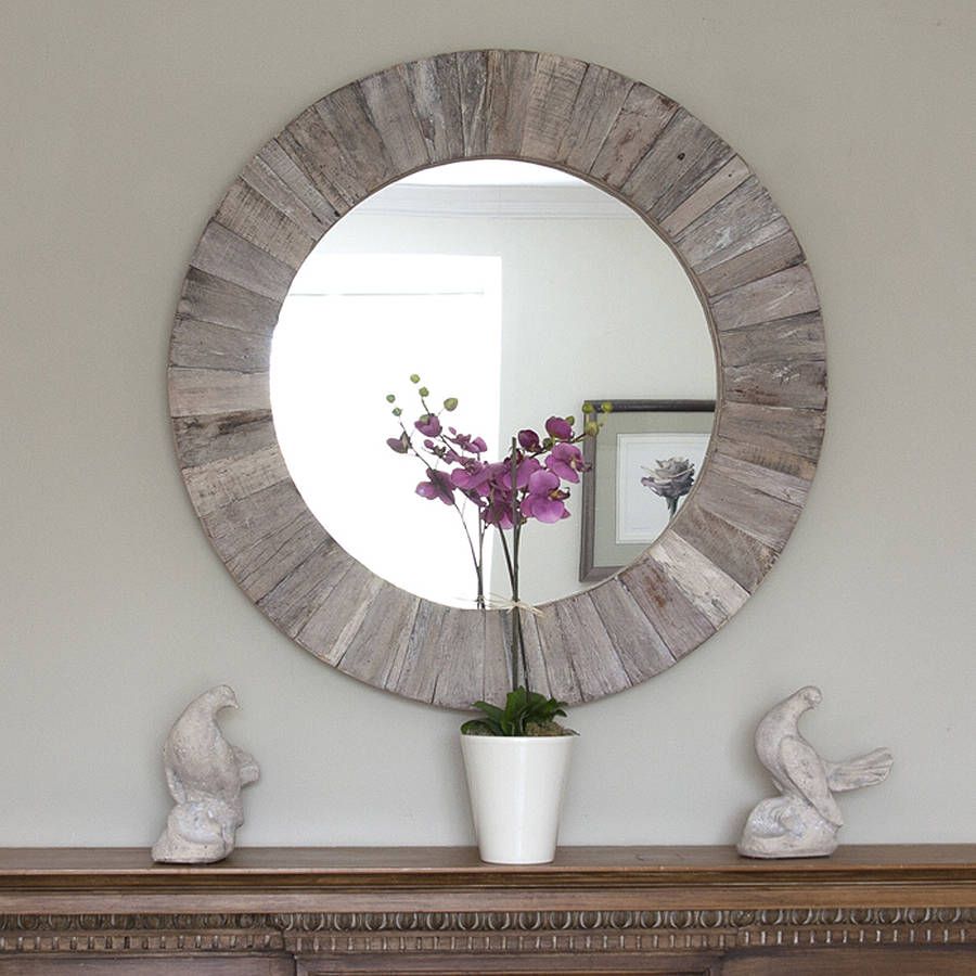 Round Wooden Mirrordecorative Mirrors Online | Notonthehighstreet Regarding Matthias Round Accent Mirrors (Photo 15 of 15)