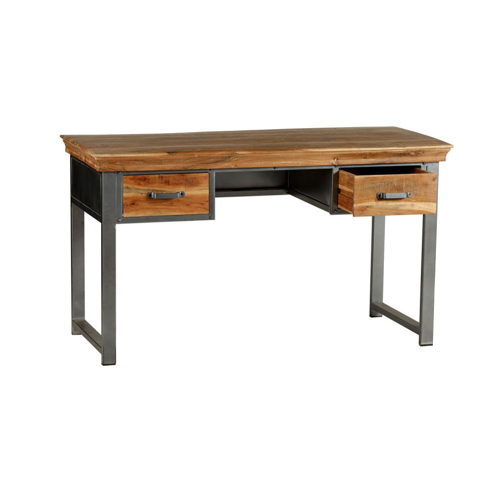 Rustic Industrial Wood & Metal Desk Uk With Black Metal And Rustic Wood Office Desks (View 11 of 15)
