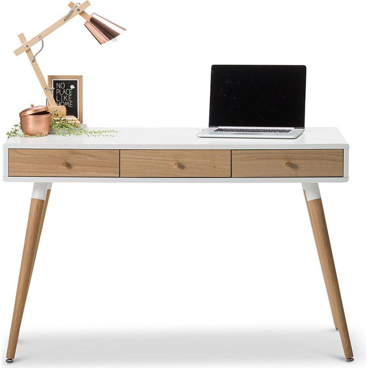 Scandinavian 3 Drawer Home Office Desk White 120cm | White Desk Office Pertaining To Off White 3 Drawer Desks (View 5 of 15)