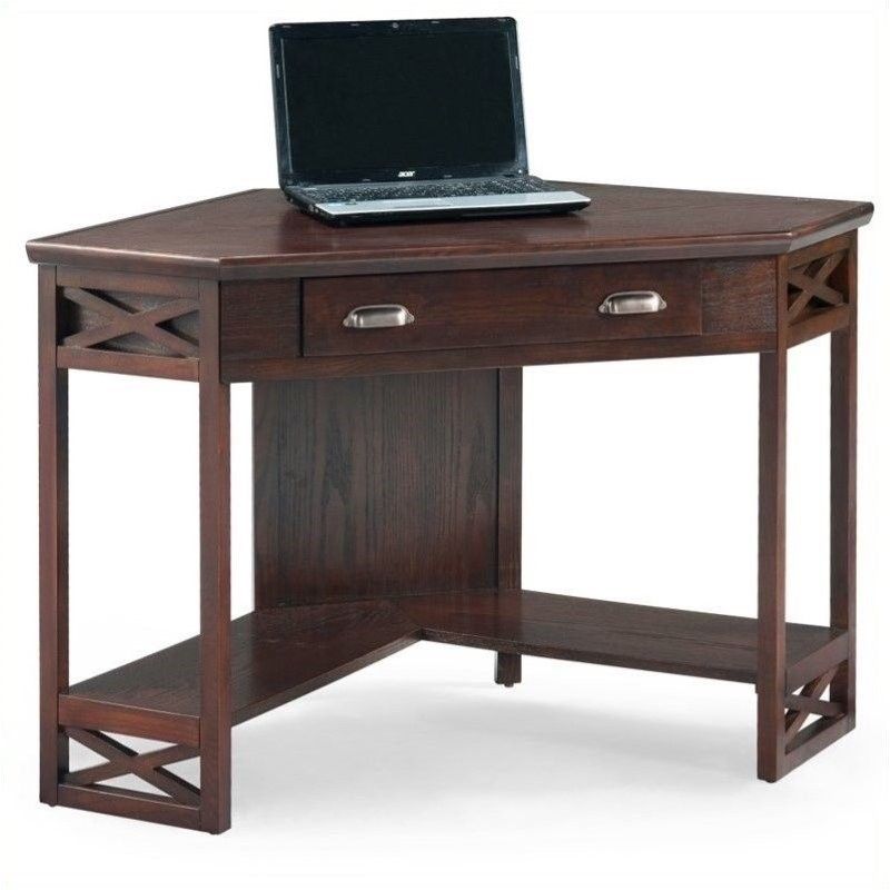 Scranton & Co Corner Computer Writing Desk In Chocolate Oak | Discount Regarding Oak Corner Computer Writing Desks (View 2 of 15)