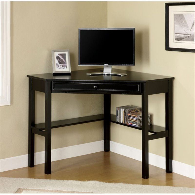 Scranton & Co Modern Corner Computer Desk In Black – Sc 1465806 In Modern Black Steel Desks (View 4 of 15)