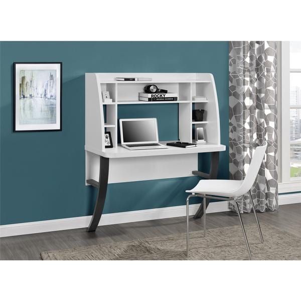 Shop Ameriwood Home Eden White Wall Mounted Desk – Free Shipping Today With Regard To Matte White Wall Mount Desks (View 13 of 15)