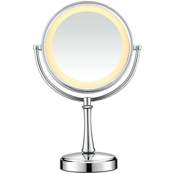 Shop Conair Polished Chrome Touch Control Lighted Makeup Mirror – Free Pertaining To Chrome Led Magnified Makeup Mirrors (View 8 of 15)