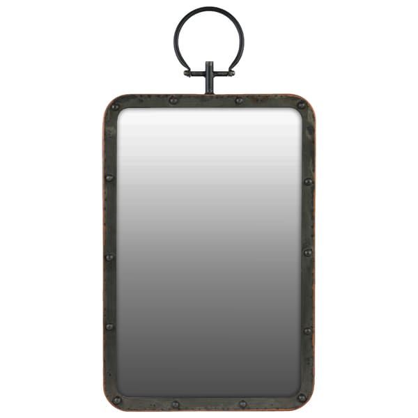 Shop Gloss Finish Black Metal Rectangular Wall Mirror With Metal Hanger Inside Glossy Black Wall Mirrors (View 14 of 15)