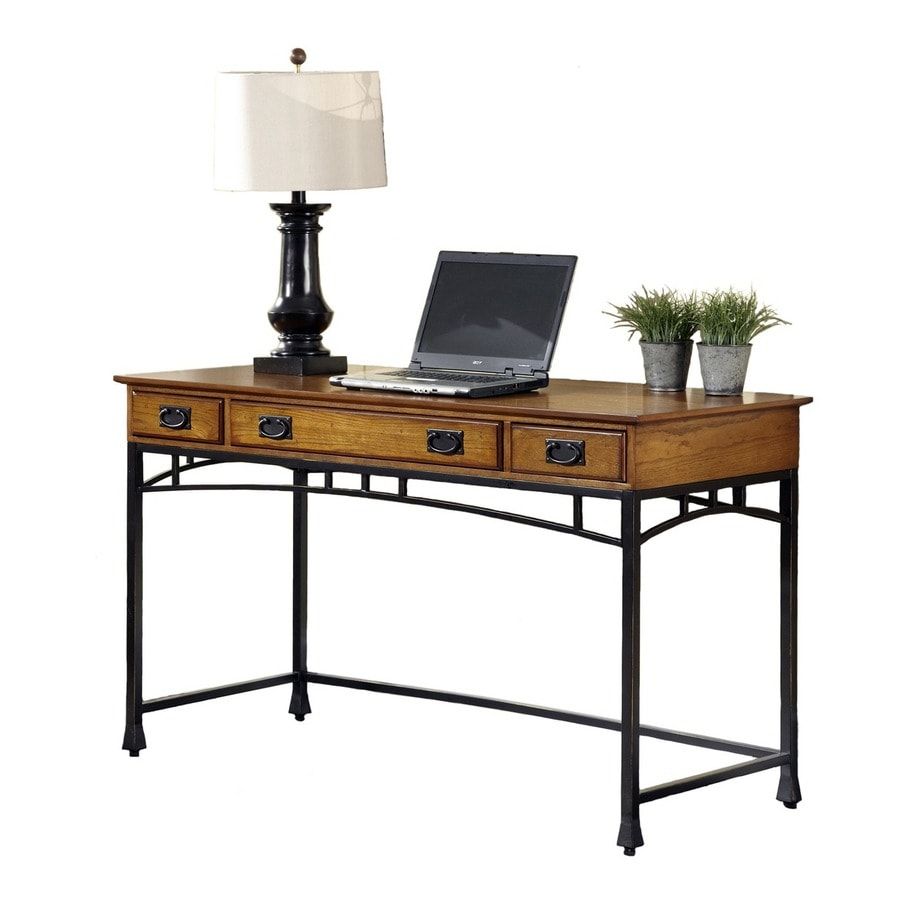Shop Home Styles Modern Craftsman Distressed Oak/deep Brown Executive Within Black Finish Modern Office Desks (View 11 of 15)