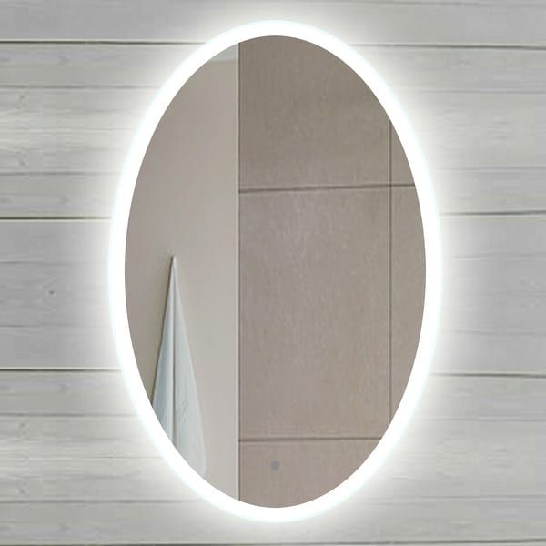 Shop Miseno Mm2436led 24" W X 36" H Oval Frameless Wall Mounted Mirror Pertaining To Ceiling Hung Oval Mirrors (View 12 of 15)