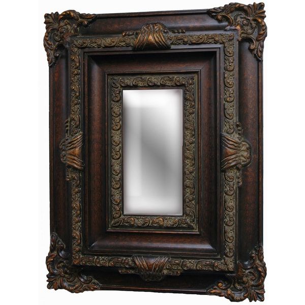 Shop Rectangular Framed Dark Gold Decorative Wall Mirror – Free With Regard To Gold Decorative Wall Mirrors (View 14 of 15)