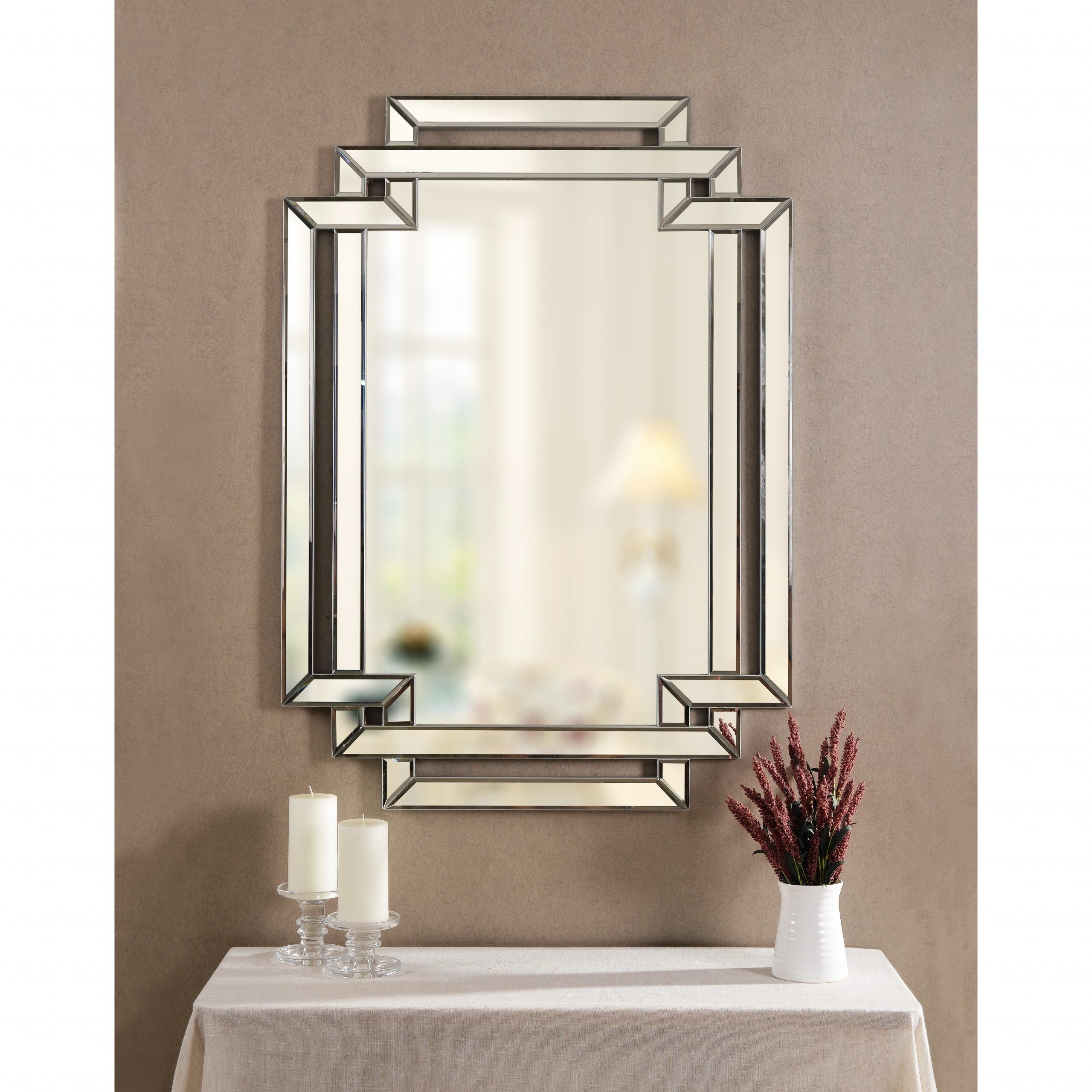 Shop Ryleigh 44" Rectangular Beveled Wall Mirror – Free Shipping Today Inside Square Oversized Wall Mirrors (View 1 of 15)