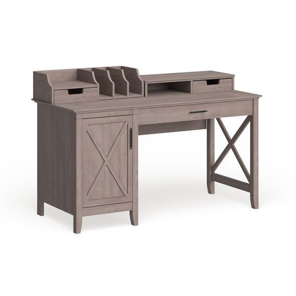 Shop The Gray Barn Lowbridge Washed Grey 54 Inch Single Pedestal Desk Within Gray Reversible Desks With Pedestal (View 8 of 15)