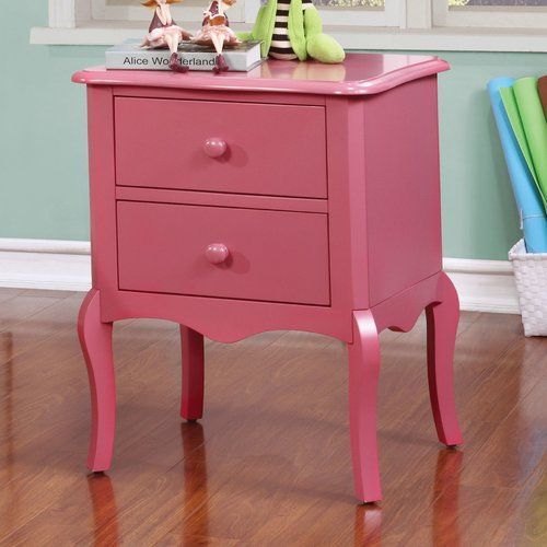 Sighfrith 2 Drawer Nightstand | Pink Nightstands, Kids Bedroom Pertaining To Pink Lacquer 2 Drawer Desks (View 6 of 15)