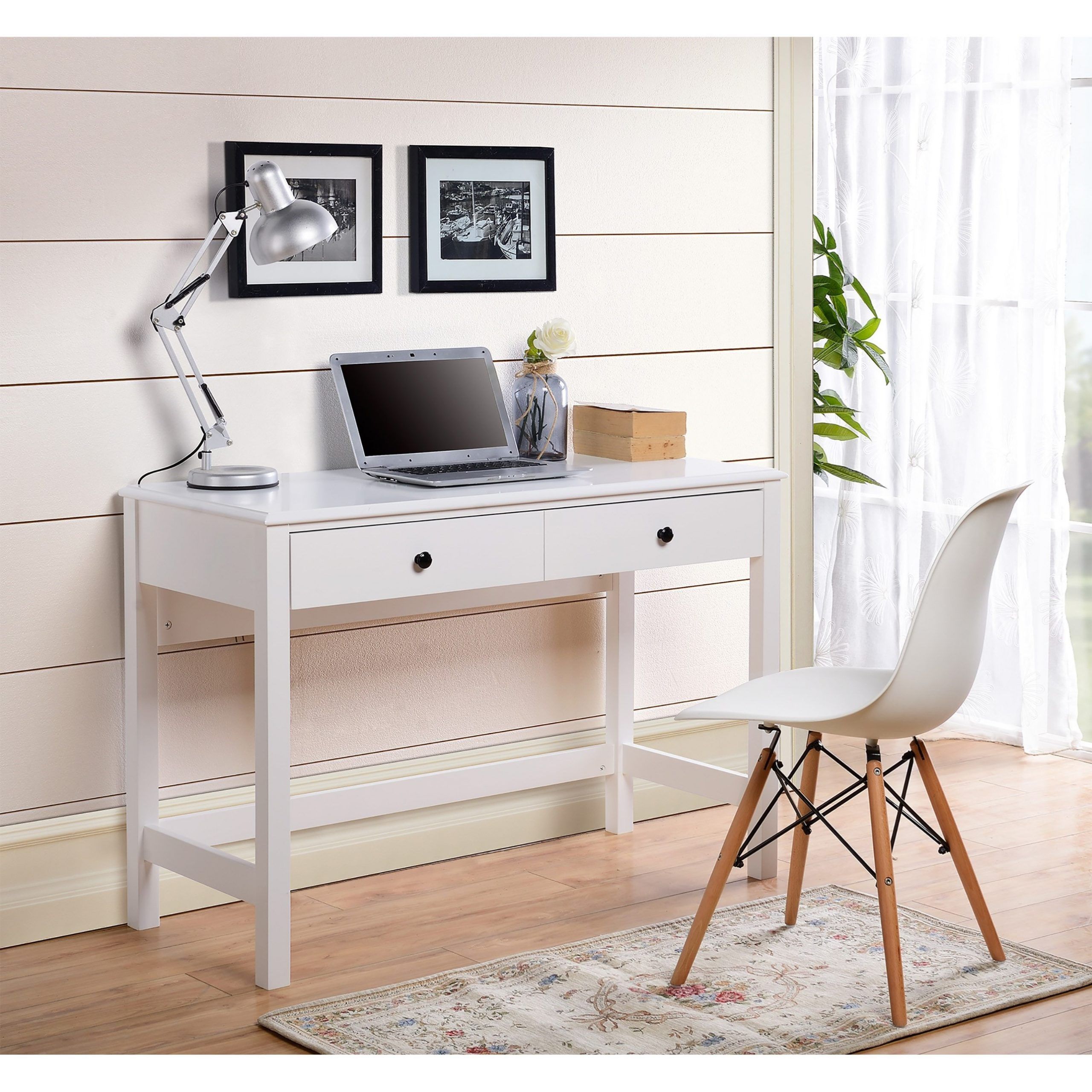 Signature Designashley Othello White Finish Home Office Small Desk With Regard To White And Cement Writing Desks (View 4 of 15)