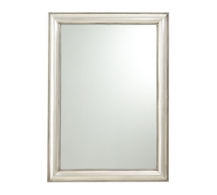 Silver Beaded Frame Wall Mirror 30" X 42" | Beaded Mirror, Framed Inside Silver Beaded Square Wall Mirrors (Photo 14 of 15)