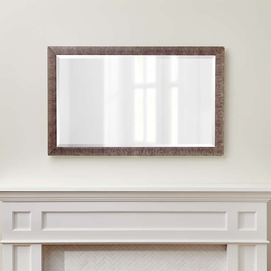 Silver Birch Rectangular Wall Mirror + Reviews | Crate And Barrel With Regard To Linen Fold Silver Wall Mirrors (View 5 of 15)