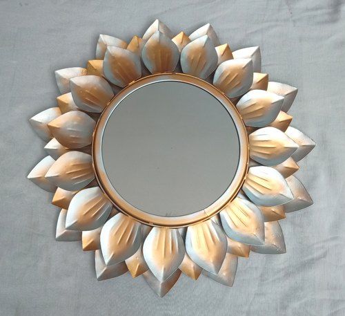 Silver & Copper Finish Metal Leaf Wall Mirror, Rs 1800 /piece Exotic With Ring Shield Gold Leaf Wall Mirrors (View 9 of 15)