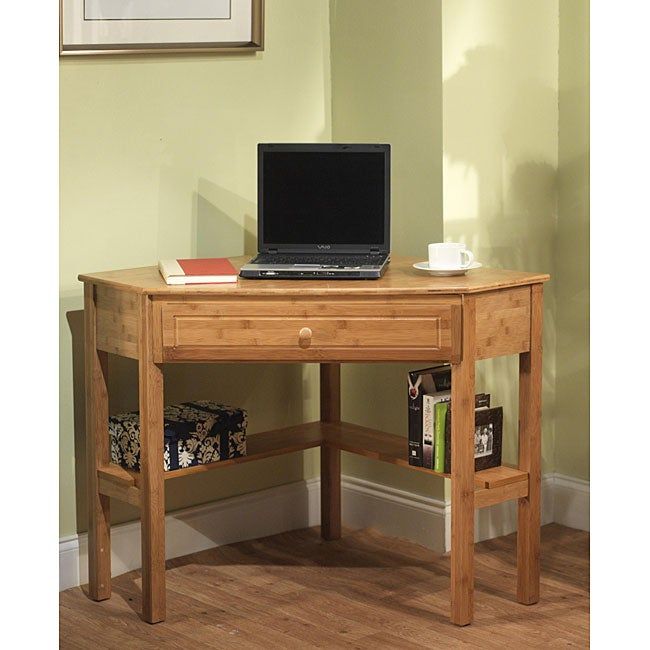 Simple Living Bamboo Corner Desk – Free Shipping Today – Overstock In Brown And Yellow Corner Desks (View 10 of 15)