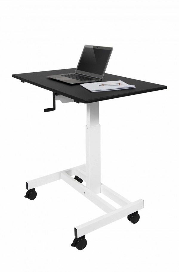 Single Column Crank Adjustable Stand Up Desk | Stand Up Desk Store In Walnut Adjustable Stand Up Desks (Photo 10 of 15)