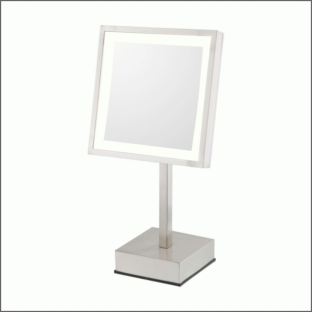 Single Sided Led Square Freestanding Optical Mirror – Rechargeable Inside Single Sided Polished Wall Mirrors (View 5 of 15)