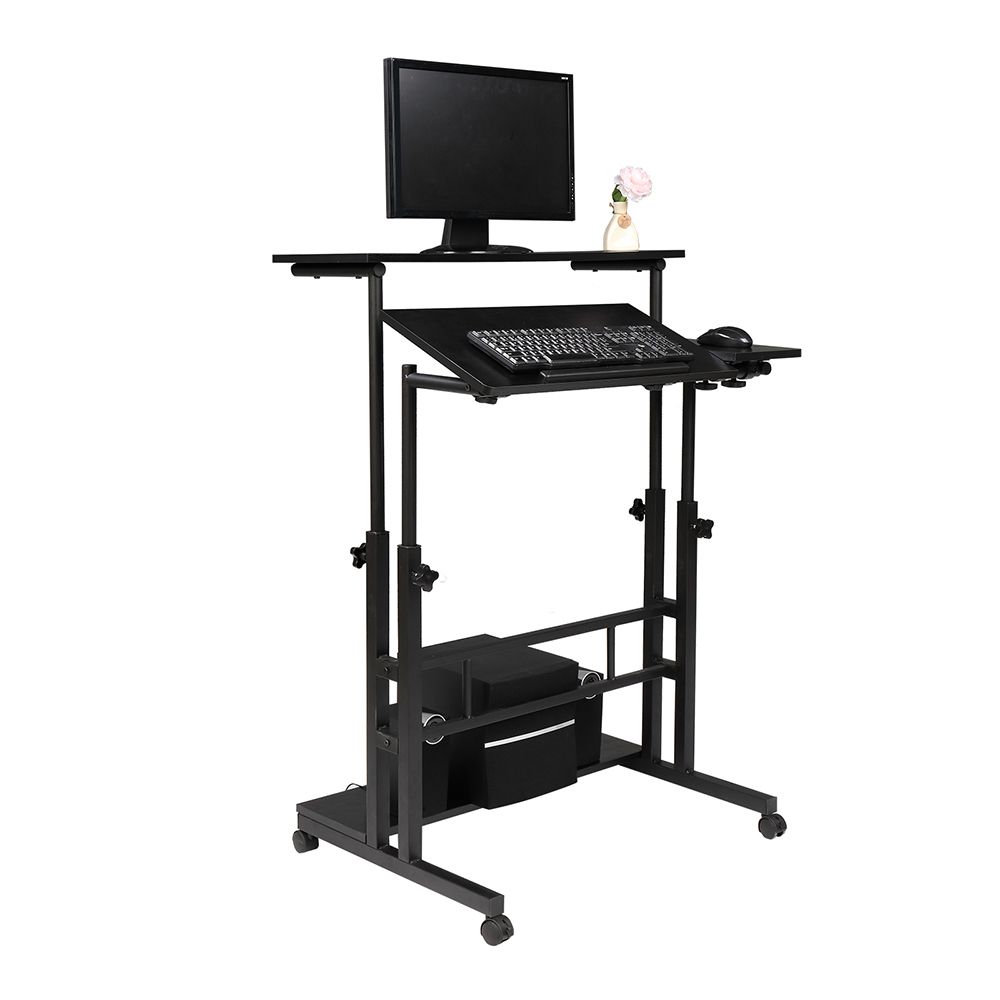 Sit To Stand Computer Desk, Height Adjustable Stand Up Desk, Stand Up Intended For Sit Stand Mobile Desks (Photo 13 of 15)