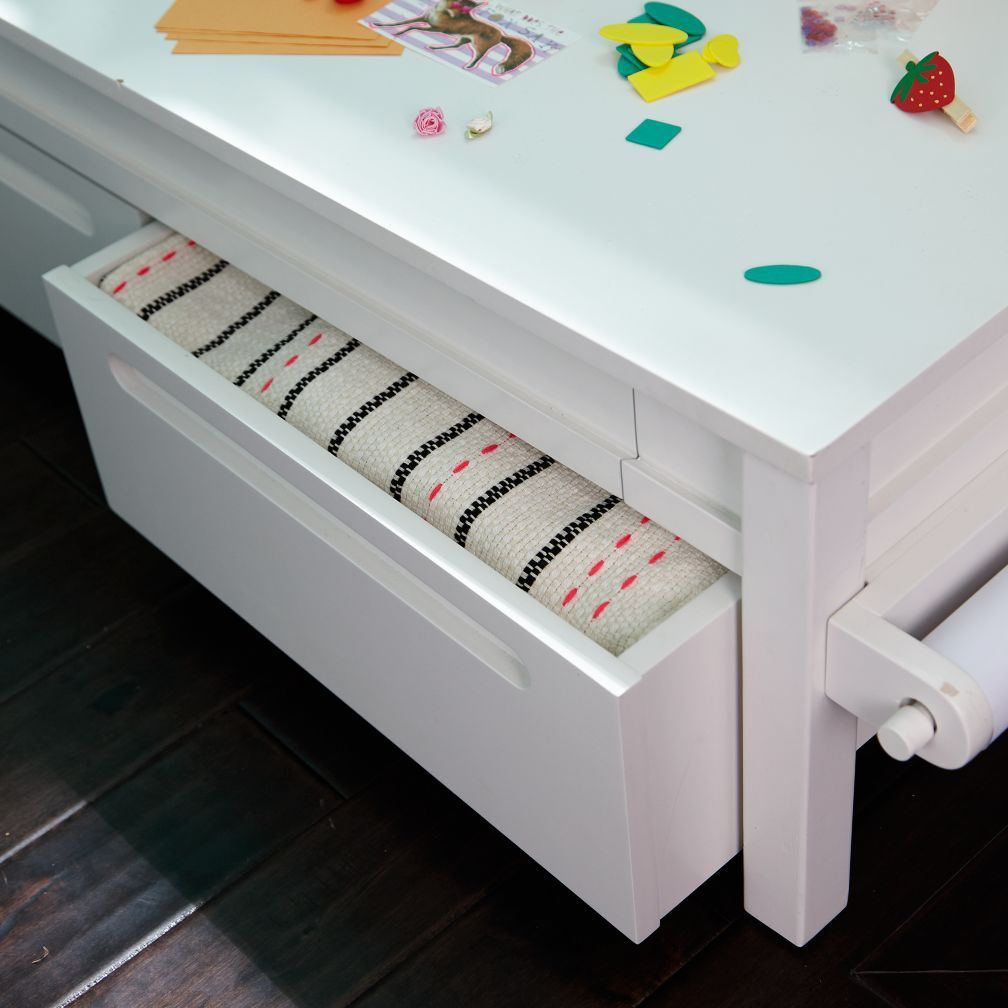 Small Adjustable Activity Table (white) | The Land Of Nod | Kids Inside White Wood Adjustable Reading Tables (View 12 of 15)