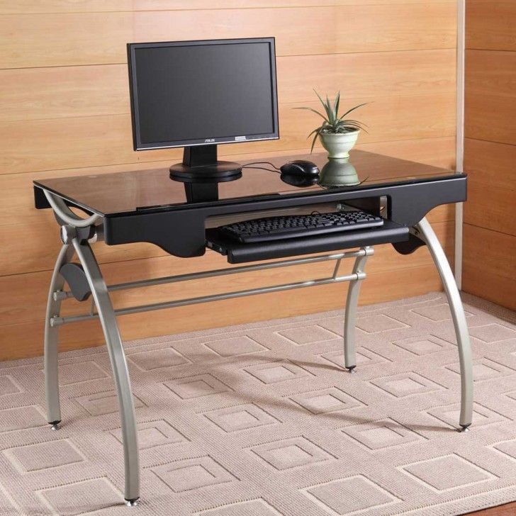 Smart Choice Of Small Slim Computer Desk – Homesfeed In Black Glass And Natural Wood Office Desks (View 3 of 15)