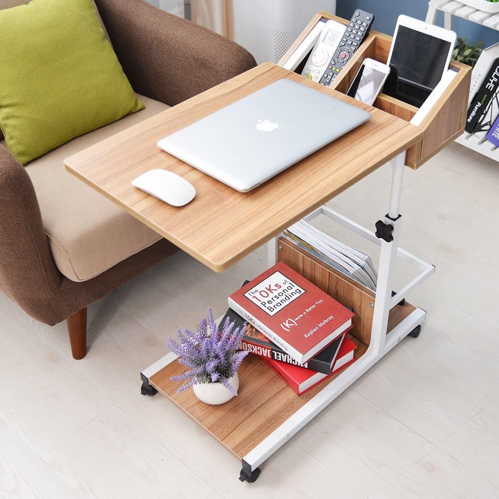 Sogesfurniture Height Adjustable Sofa Side Table C Table Laptop Holder Pertaining To Espresso Adjustable Laptop Desks (View 1 of 15)