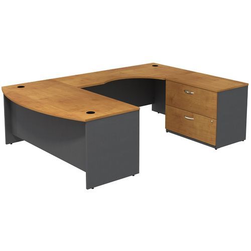 Src019ncrsu Bush Business Furniture | Bush Business Furniture Series C With Graphite 2 Drawer Compact Desks (View 1 of 15)
