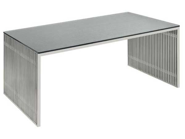 Steel Office Desk For Your Home Office Within Stainless Steel And Glass Modern Desks (View 10 of 15)