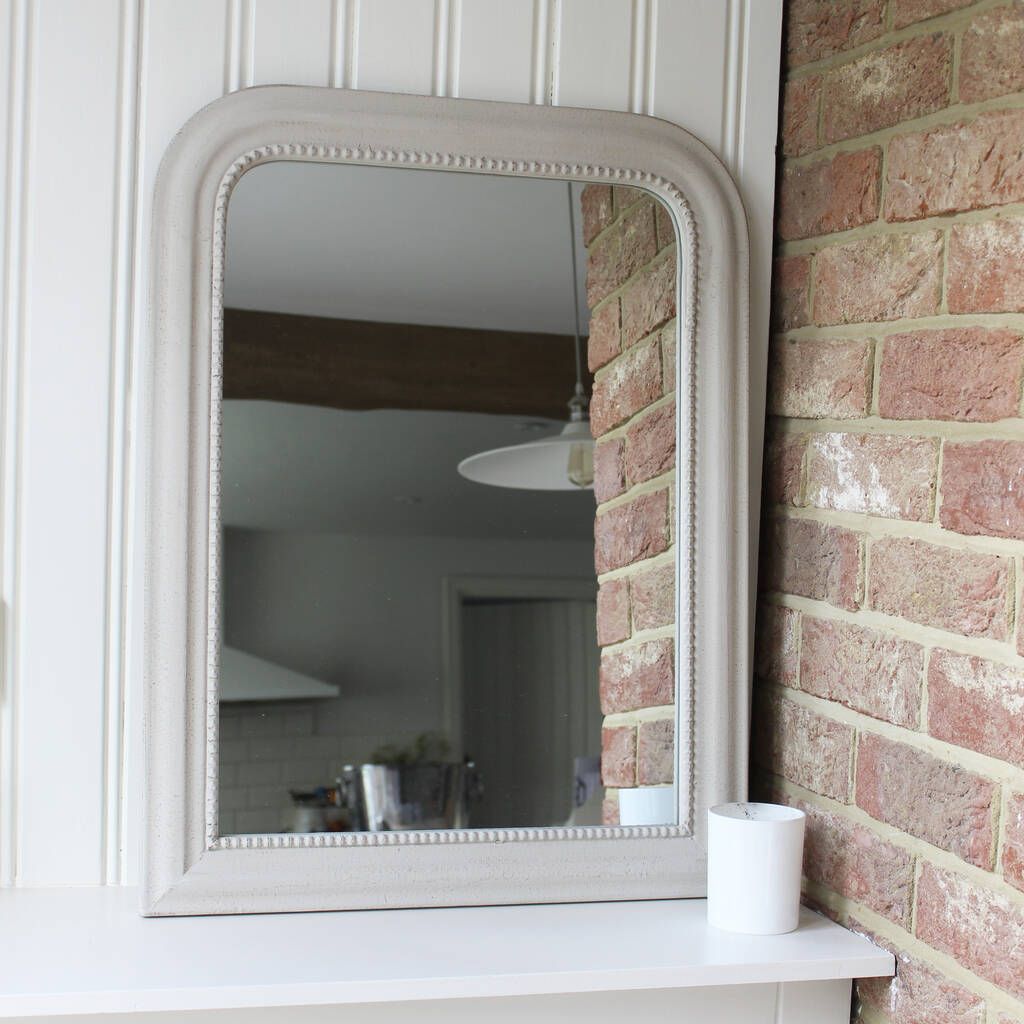 Stoney Grey Wooden Beaded Mirrorlime Tree London With Regard To Gray Washed Wood Wall Mirrors (Photo 8 of 15)