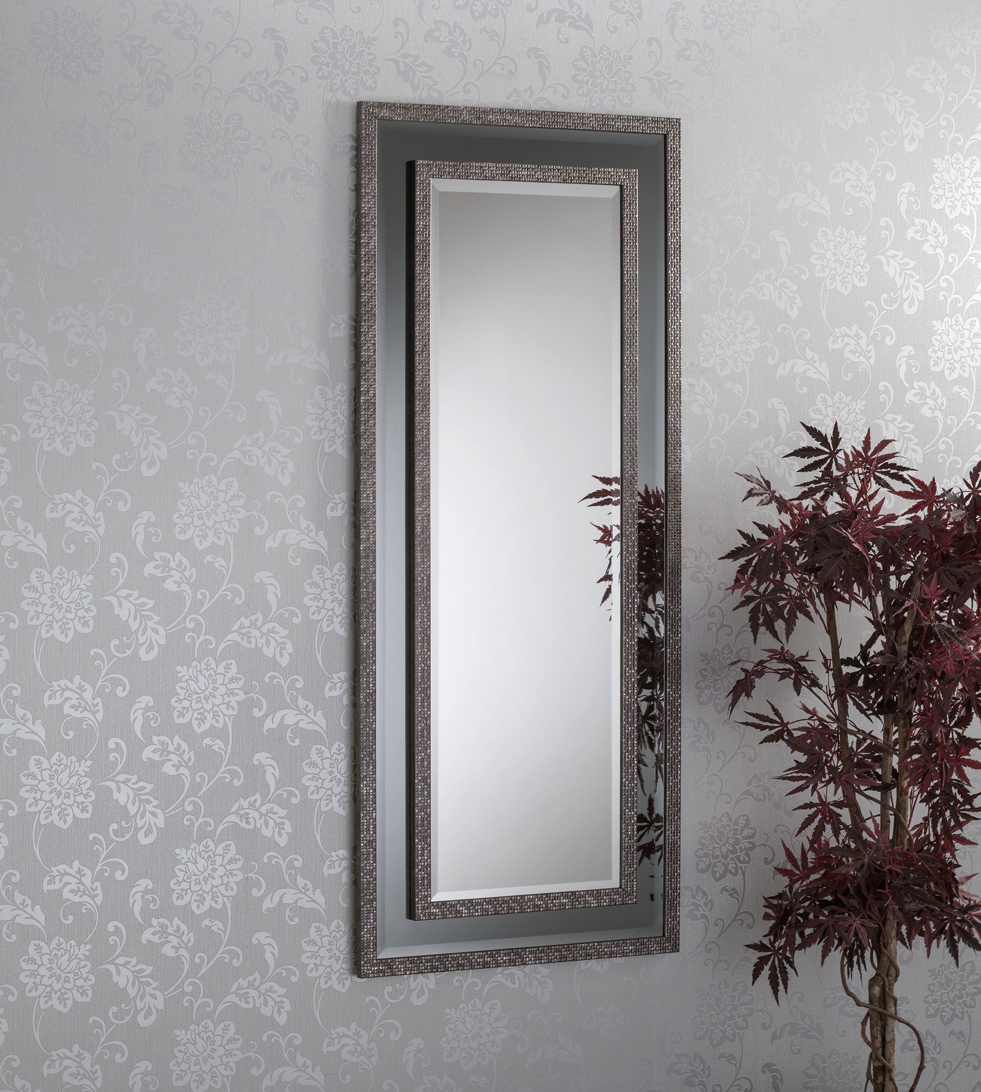 Strada Grey Wall Mirror | The Online Mirror Shop With Steel Gray Wall Mirrors (Photo 1 of 15)