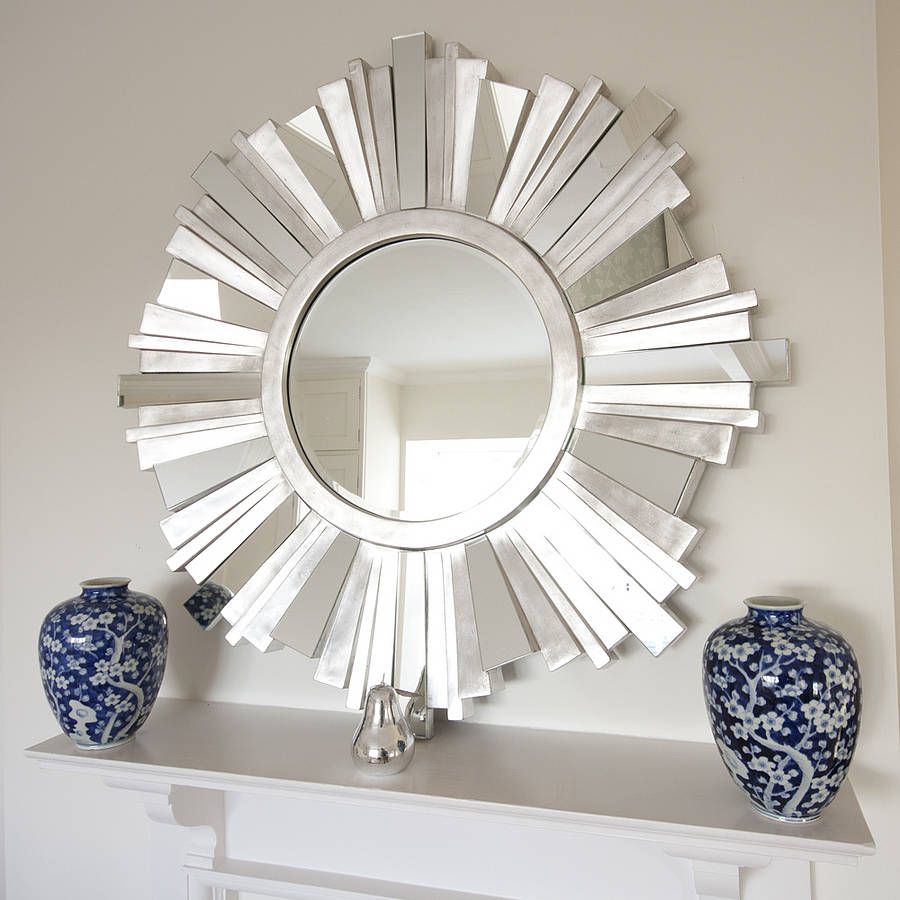 Striking Silver Contemporary Mirrordecorative Mirrors Online In Modern Oversized Wall Mirrors (View 6 of 15)