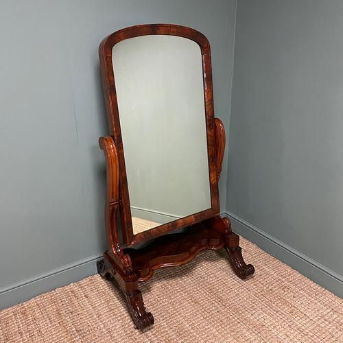 Stunning Victorian Full Length Mahogany Antique Cheval Mirror – 07663 Intended For Dark Mahogany Full Length Mirrors (View 14 of 15)