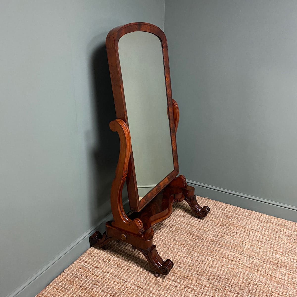 Stunning Victorian Full Length Mahogany Antique Cheval Mirror With Dark Mahogany Full Length Mirrors (View 13 of 15)