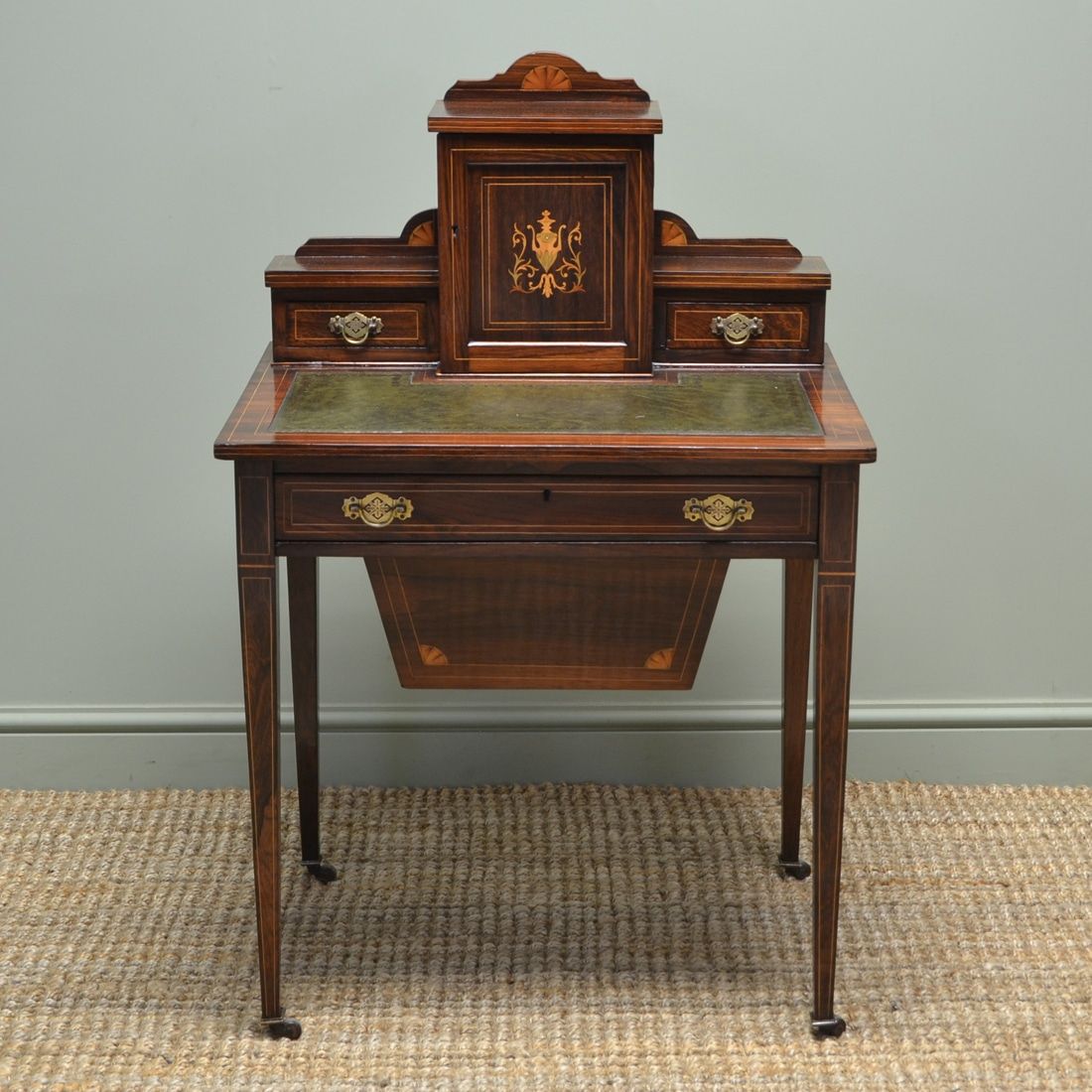 Stunning Victorian Inlaid Rosewood Ladies Writing Desk – Antiques World Pertaining To Reclaimed Barnwood Writing Desks (Photo 3 of 15)