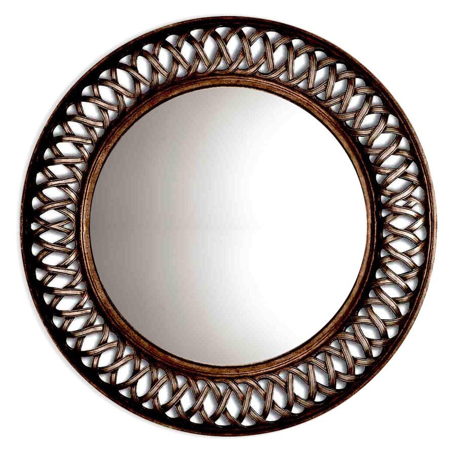 Style Selections 30 In L X 30 In W Oil Rubbed Bronze Polished Round For Vertical Round Wall Mirrors (View 15 of 15)