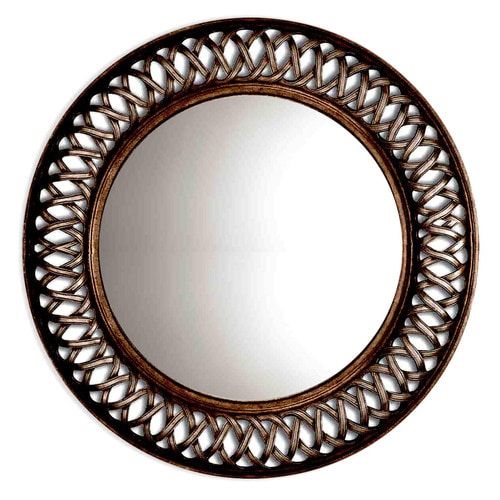 Style Selections 30 In L X 30 In W Round Oil Rubbed Bronze Polished In Round Scalloped Wall Mirrors (View 14 of 15)