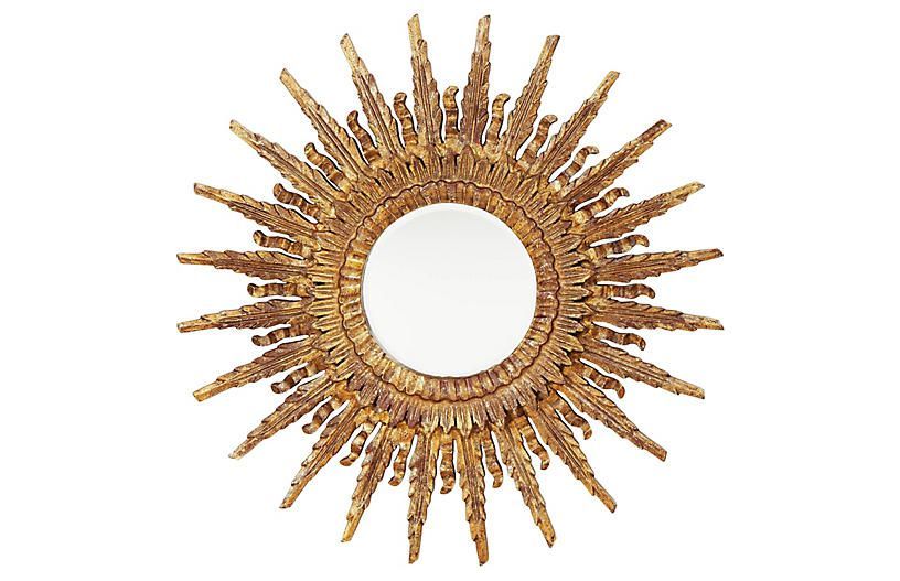 Sunburst Mirror, Gold Leaf | Antique Mirror Wall, Sunburst Mirror In Carstens Sunburst Leaves Wall Mirrors (View 5 of 15)