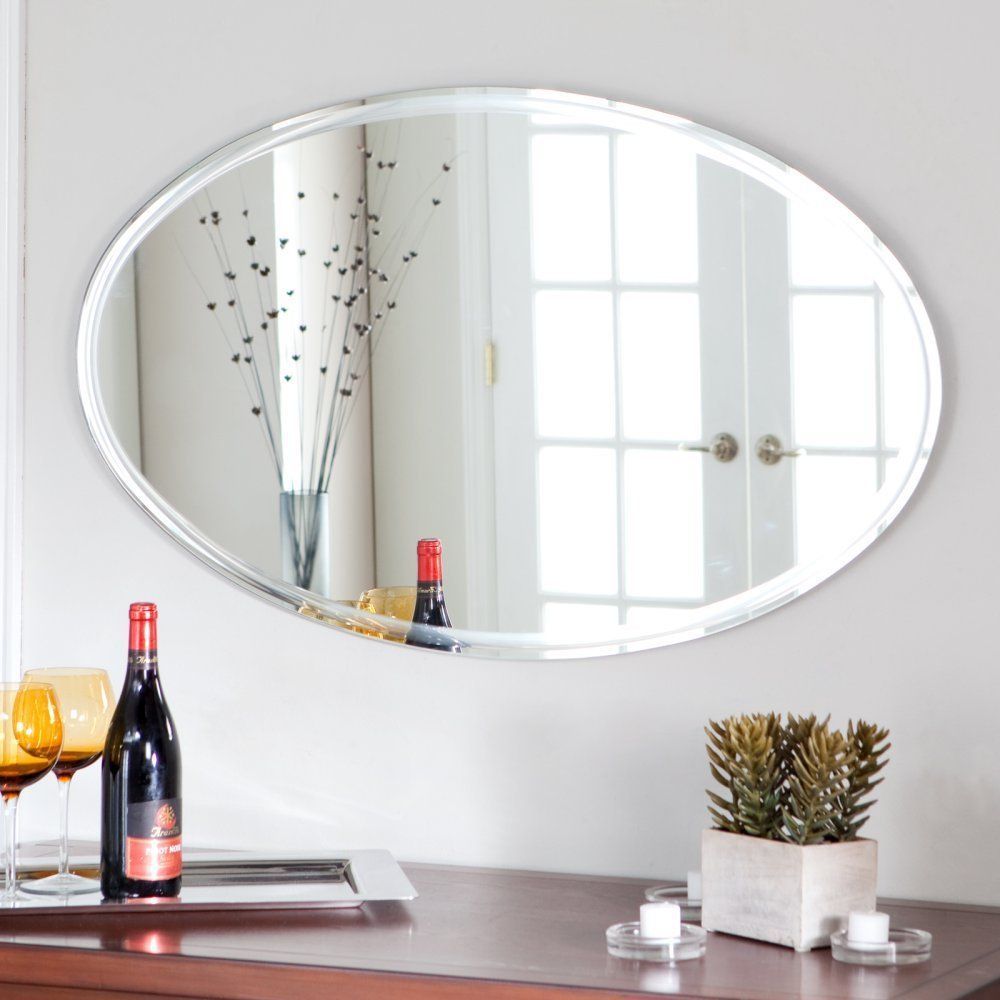 Super Modern Oval Wall Mirror * Details Can Be Foundclicking On The Within Thornbury Oval Bevel Frameless Wall Mirrors (Photo 15 of 15)